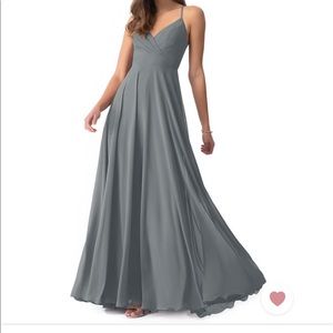 AZAZIE AVELINA Steel Grey bridesmaid gown